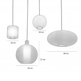 Lustre Rotaflex ivoire - Dimensions