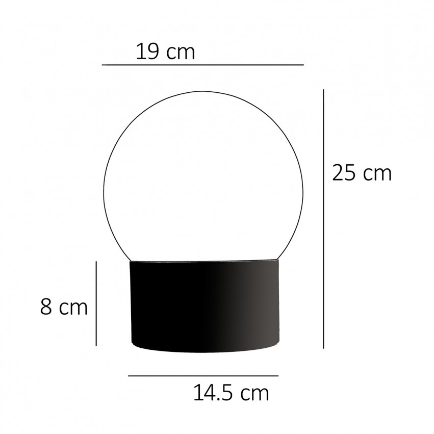 Lampe globe en verre et tôle Amilux