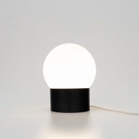 Lampe sphérique en verre et tôle Amilux