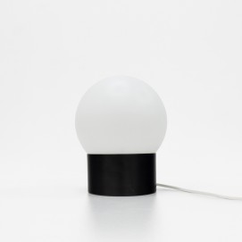 Lampe globe en verre et tôle Amilux