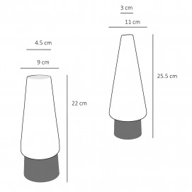 Lampe conique en verre et bois