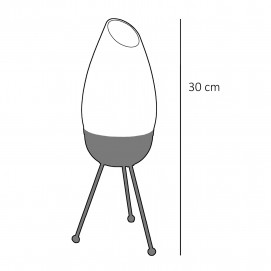 Lampe tripode en verre et laiton