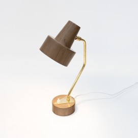 Lampe de bureau faux bois de Marcel Delmas