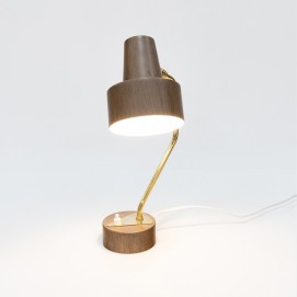 Lampe de bureau faux bois de Marcel Delmas