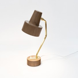 Lampe en faux bois de Marcel Delmas