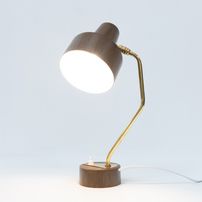 Lampe de bureau faux-bois à spot de Delmas