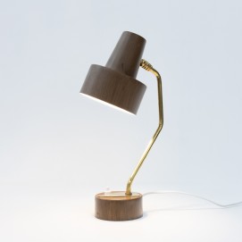 Lampe de bureau faux bois de Marcel Delmas