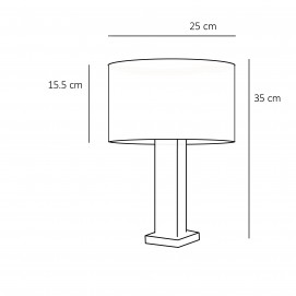 Lampe à lamelles et abat-jour cylindrique - Dimensions