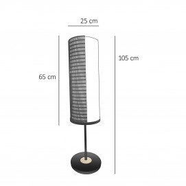 Lampadaire en tôle perforée et rhodoïd Arlus