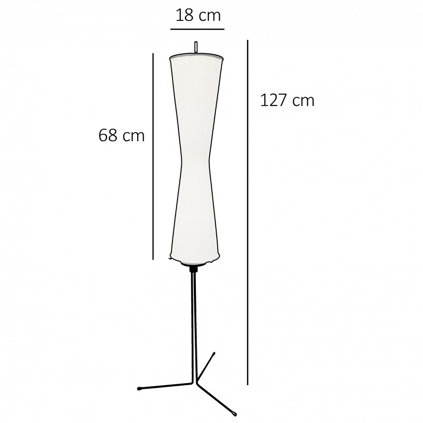 Lampadaire diabolo en Rotaflex - Dimensions