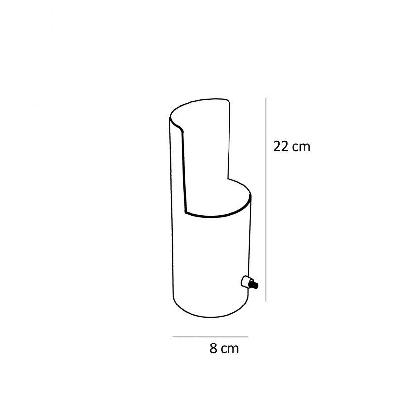 Lampe cylindrique en tôle - Casquette à poser - Dimensions
