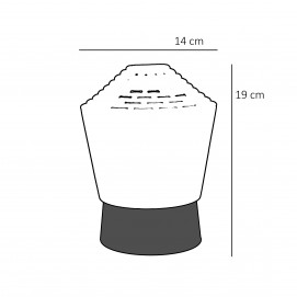 Lampe en verre et bakélite Philips 88.015 - Dimensions