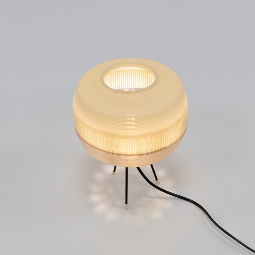 Lampe d'appoint tripode avec un Rotaflex cylindrique tricolore