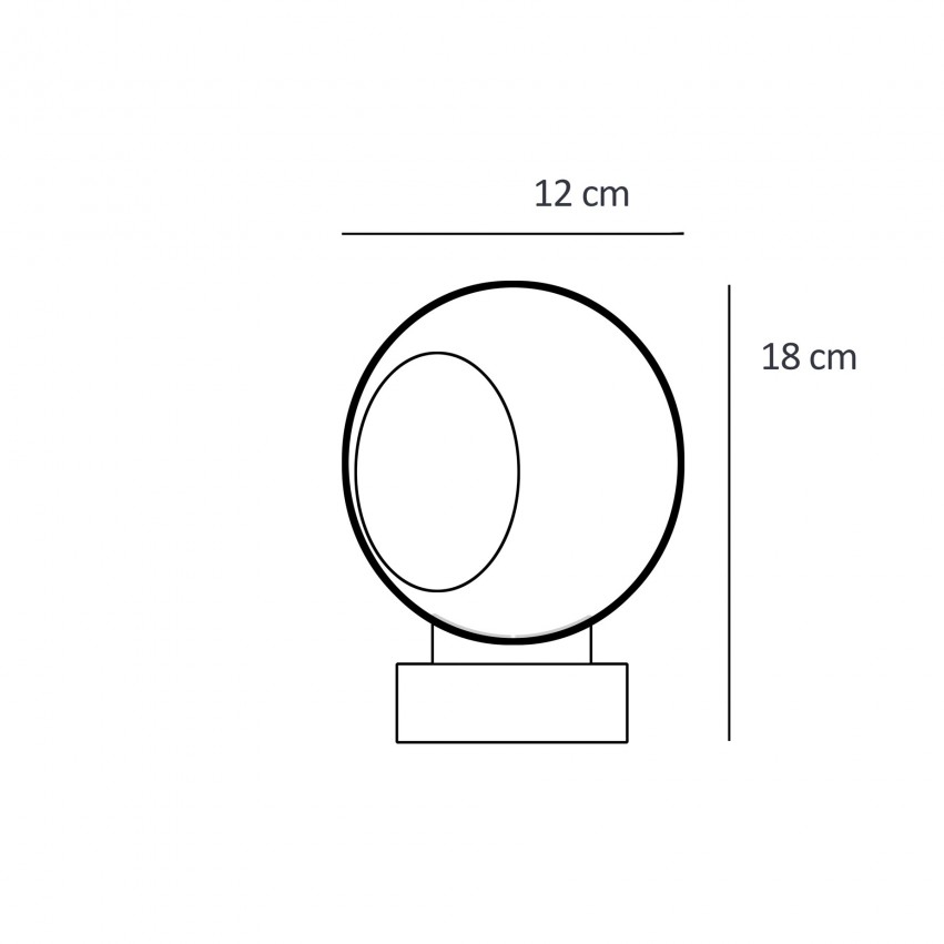 Lampe EyeBall aimantée Reggiani MagneLite - Dimensions