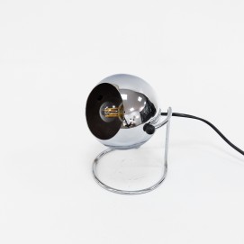 Lampe chromée EyeBall et support annulaire des années 1970