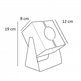 Lampe cubique pour ampoule à calotte argentée Jalest - Dimensions