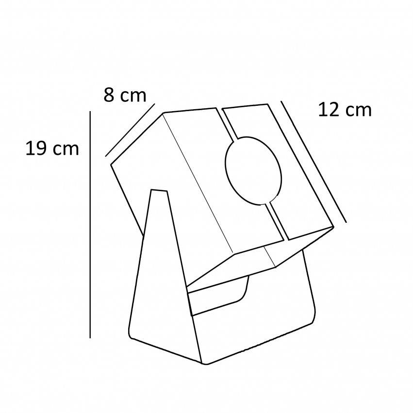 Lampe cubique pour ampoule à calotte argentée Jalest - Dimensions