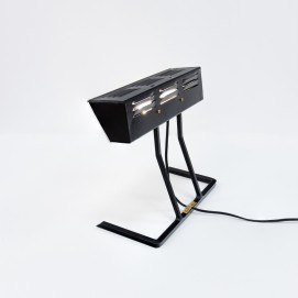 Lampe en tôle ajourée et écran de Plexiglas des années 1960