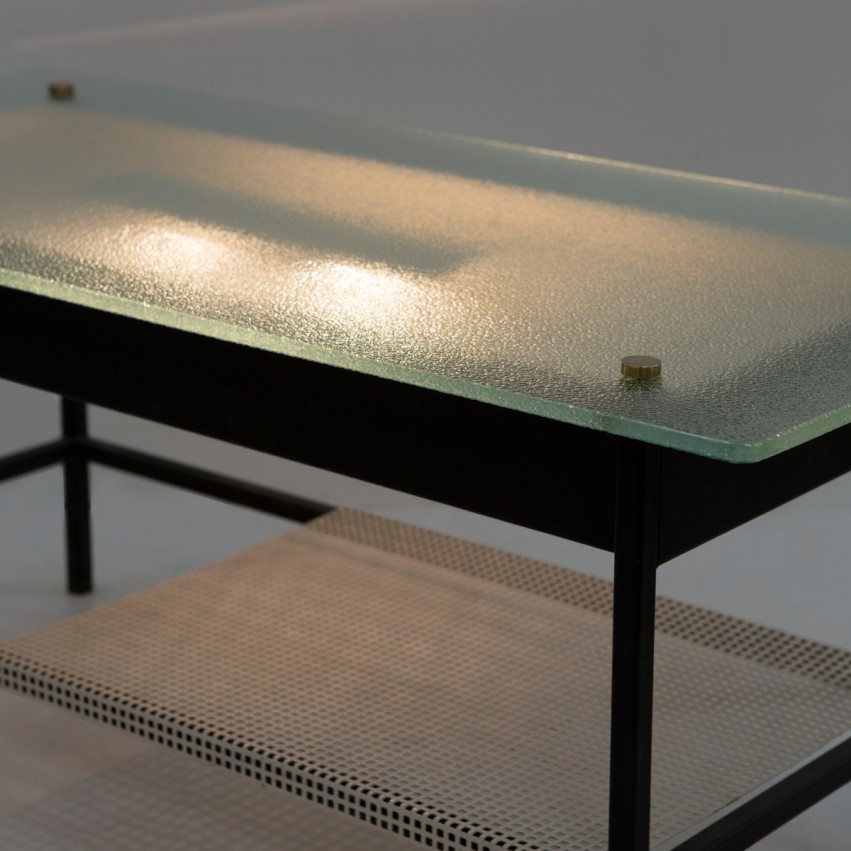 Table basse lumineuse de Robert Mathieu, années 1950