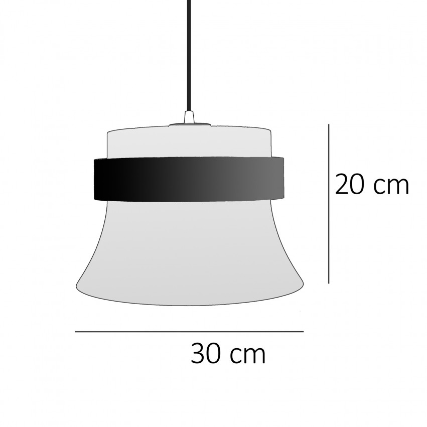 Suspension en inox et écran noir Erco 52048 - Dimension