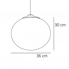 Ellipse en verre marbré de Peill and Putzler - Dimensions