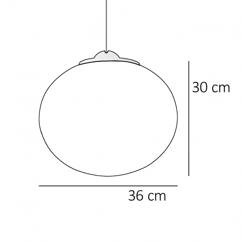 Ellipse en verre marbré de Peill and Putzler - Dimensions