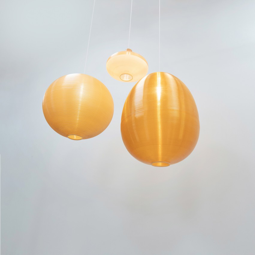 Lustre de suspensions en Rotaflex orange