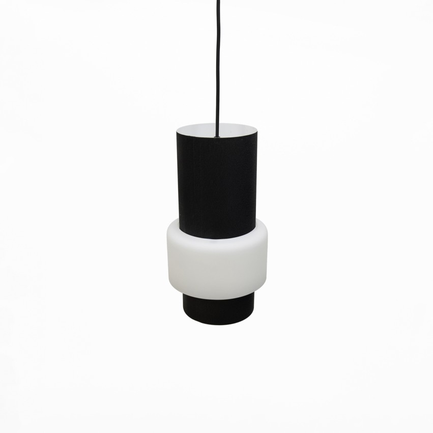 Suspension cylindrique en tôle et verre émaillé de Philips