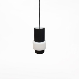 Suspension cylindrique en tôle et verre émaillé de Philips