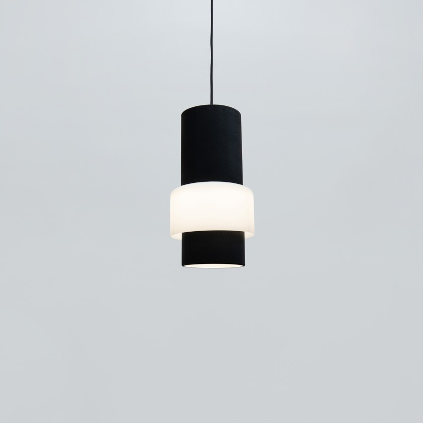 Suspension cylindrique en tôle et verre émaillé de Philips