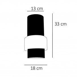Suspension cylindrique Philips Lorca (86.038) - Dimensions
