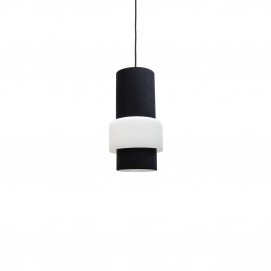 Suspension cylindrique en tôle et verre émaillé de Philips