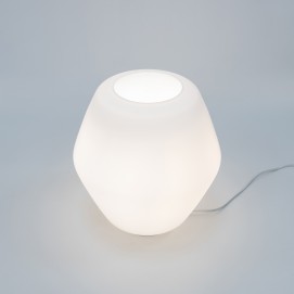 Grosse lampe en verre opale des années 1960