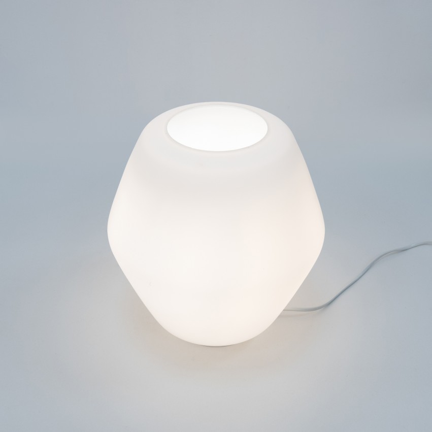 Grosse lampe en verre opale des années 1960