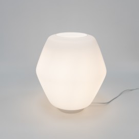 Grosse lampe en verre opale des années 1960