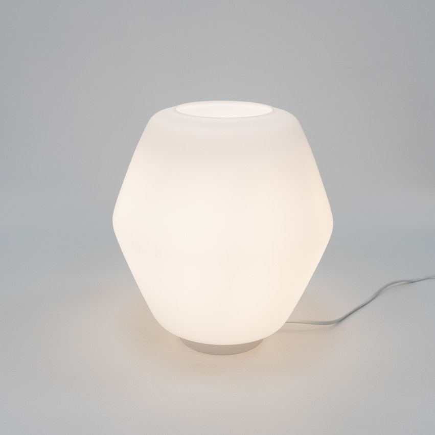 Grosse lampe en verre opale des années 1960