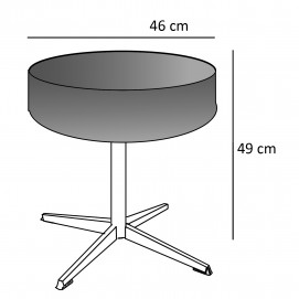 Tabouret en cuir avec piètement en étoile de VEB Metallwaren Naumburg - Dimensions