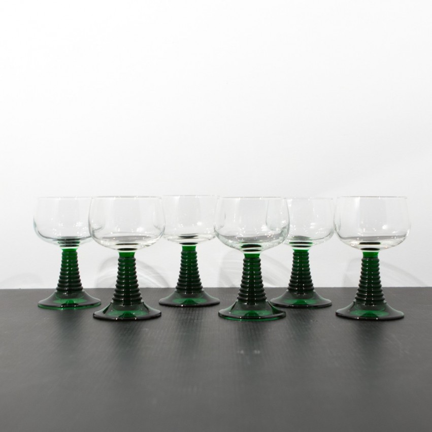 Verres à vin verts - Années 1960