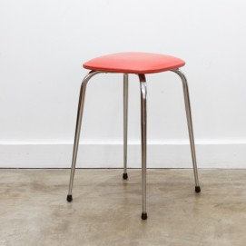 Tabouret de cuisine - Skaï rouge