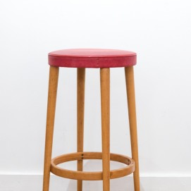 Tabouret de bar bois/skaï vintage