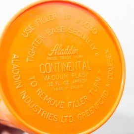 Thermos Aladdin orange et noir des années 1960