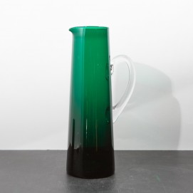 Grand pichet en verre vert vintage