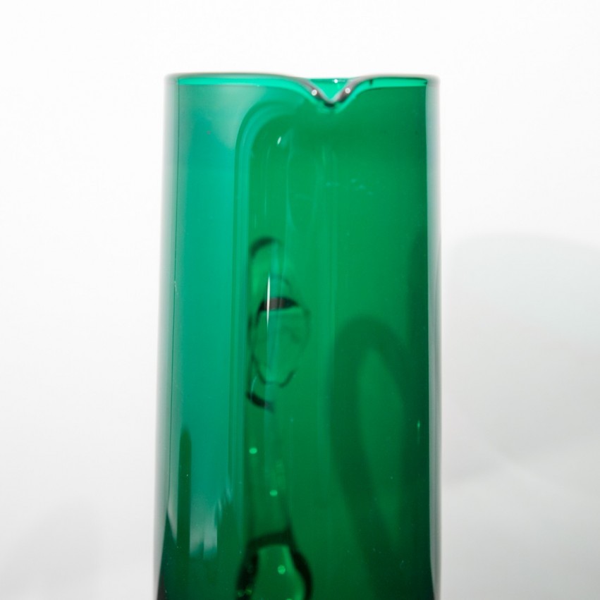 Grand pichet en verre vert vintage