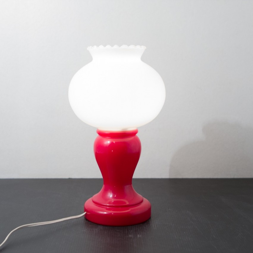 Lampe de chevet bilboquet opaline