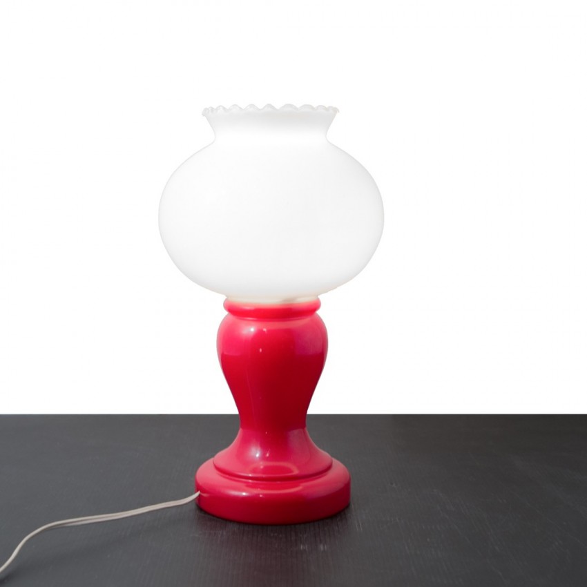 Lampe de chevet bilboquet opaline