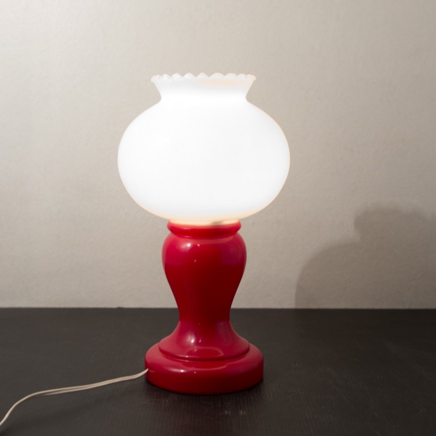 Lampe de chevet bilboquet opaline