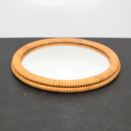 Miroir rond en osier