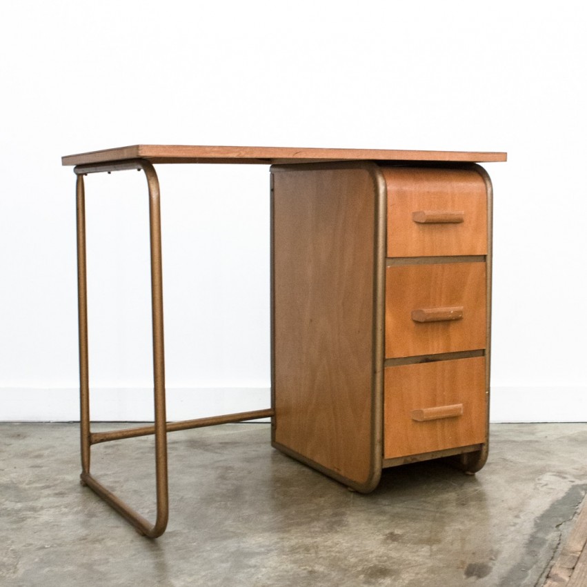 Bureau en bois des années 1950