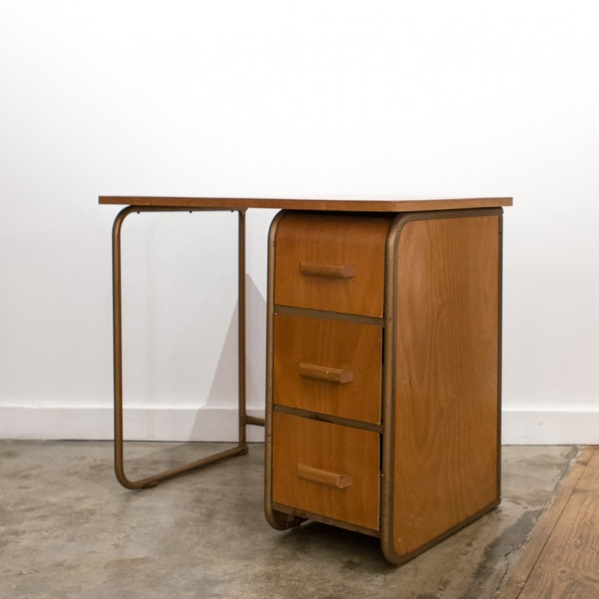 Bureau en bois des années 1950