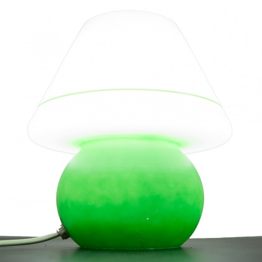 Lampe de chevet en verre vert